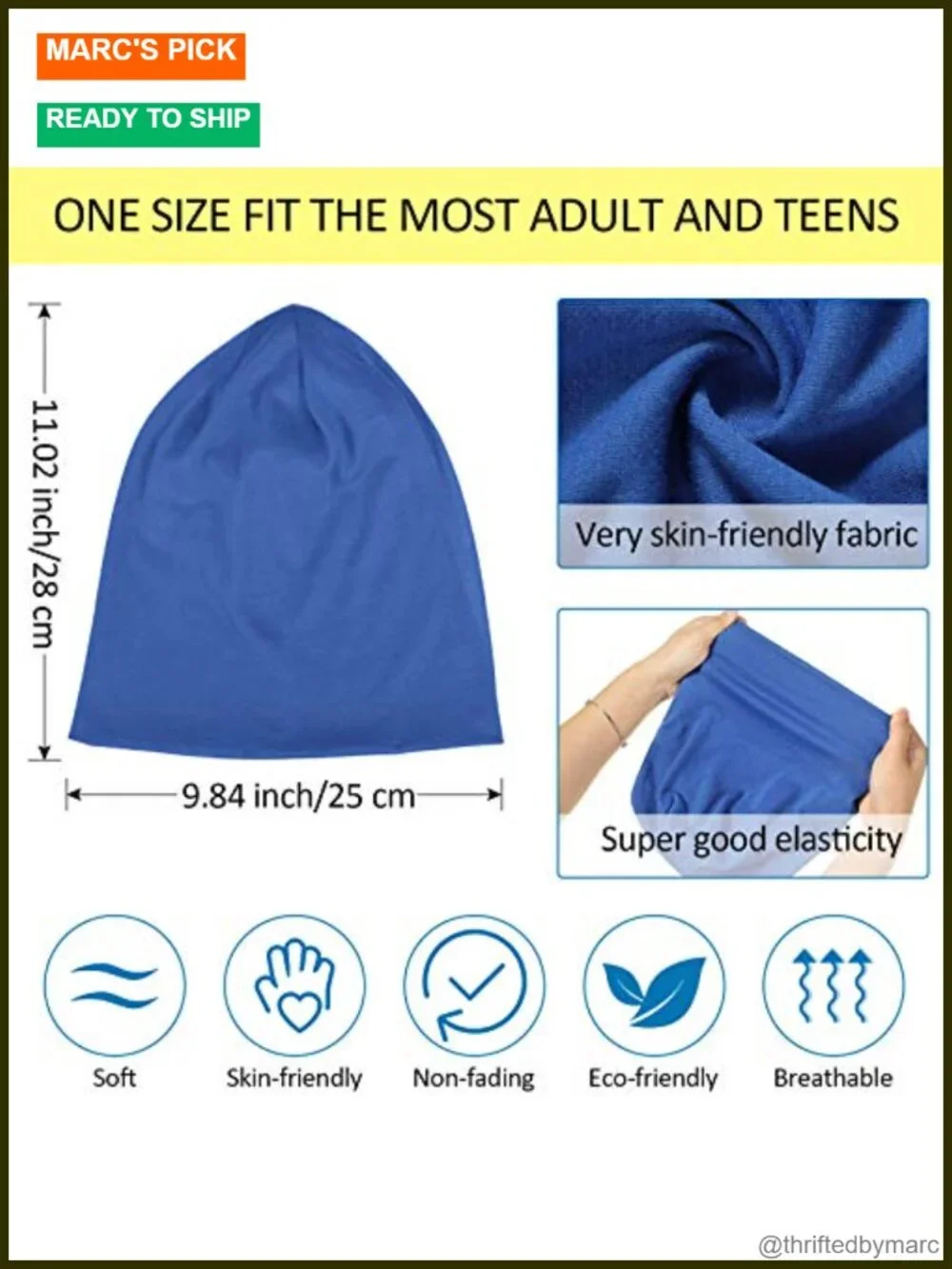 10 Pack Slouchy Beanie Hats Soft Lightweight Hip Hop Chemo Cap